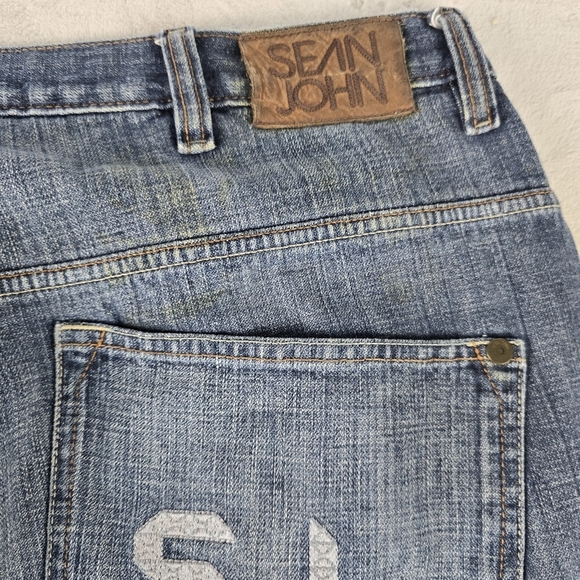 Vintage Y2K Sean John Jeans Wide Leg Baggy Cyber Mall Goth Skater 38x33 - Picture 6 of 12